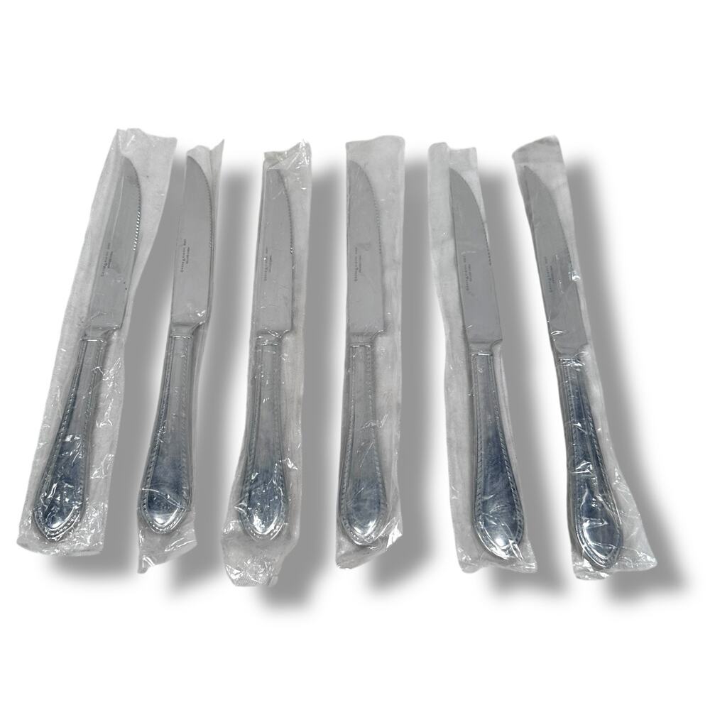 Reed & Barton Flatware Steak Knives Tanglewood Tradition Stainless‎ Lot of 6 New